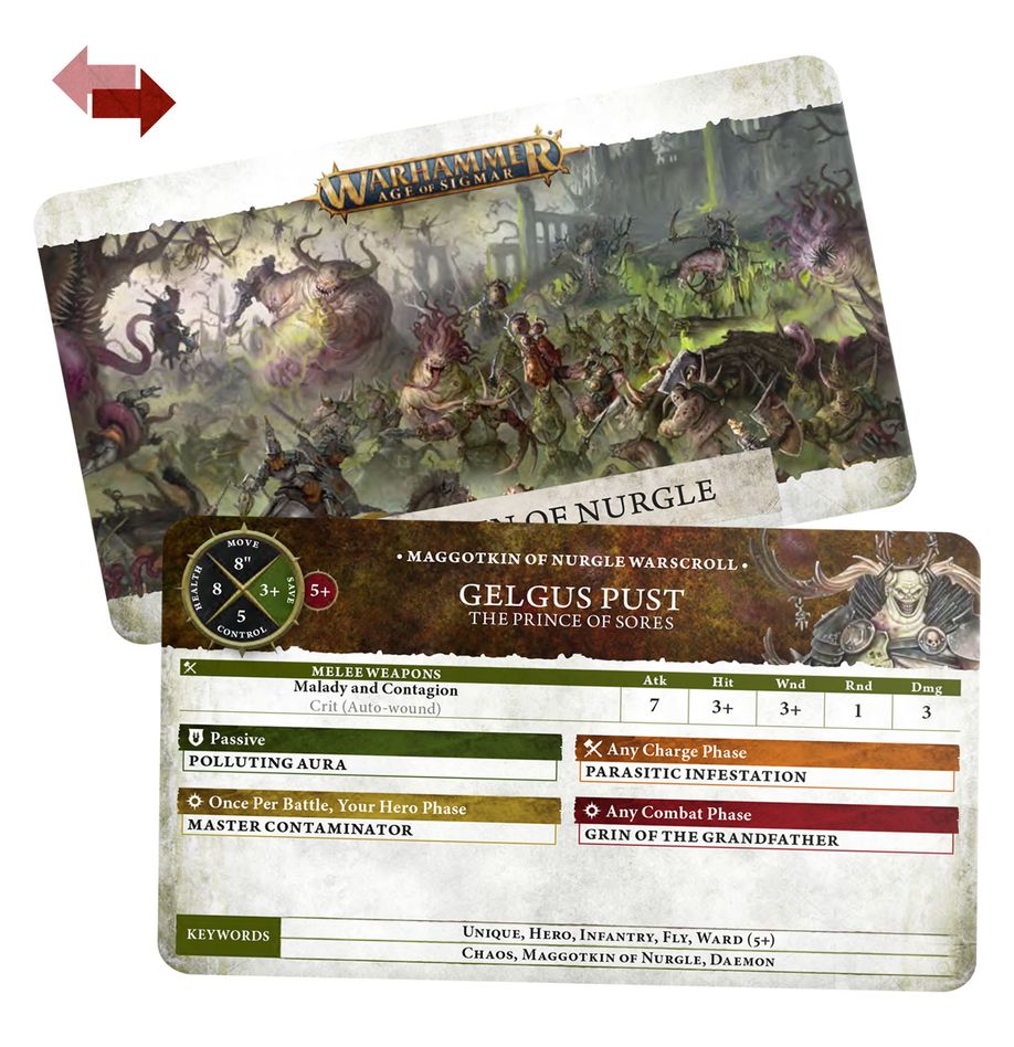 Warscroll Cards: Maggotkin of Nurgle
