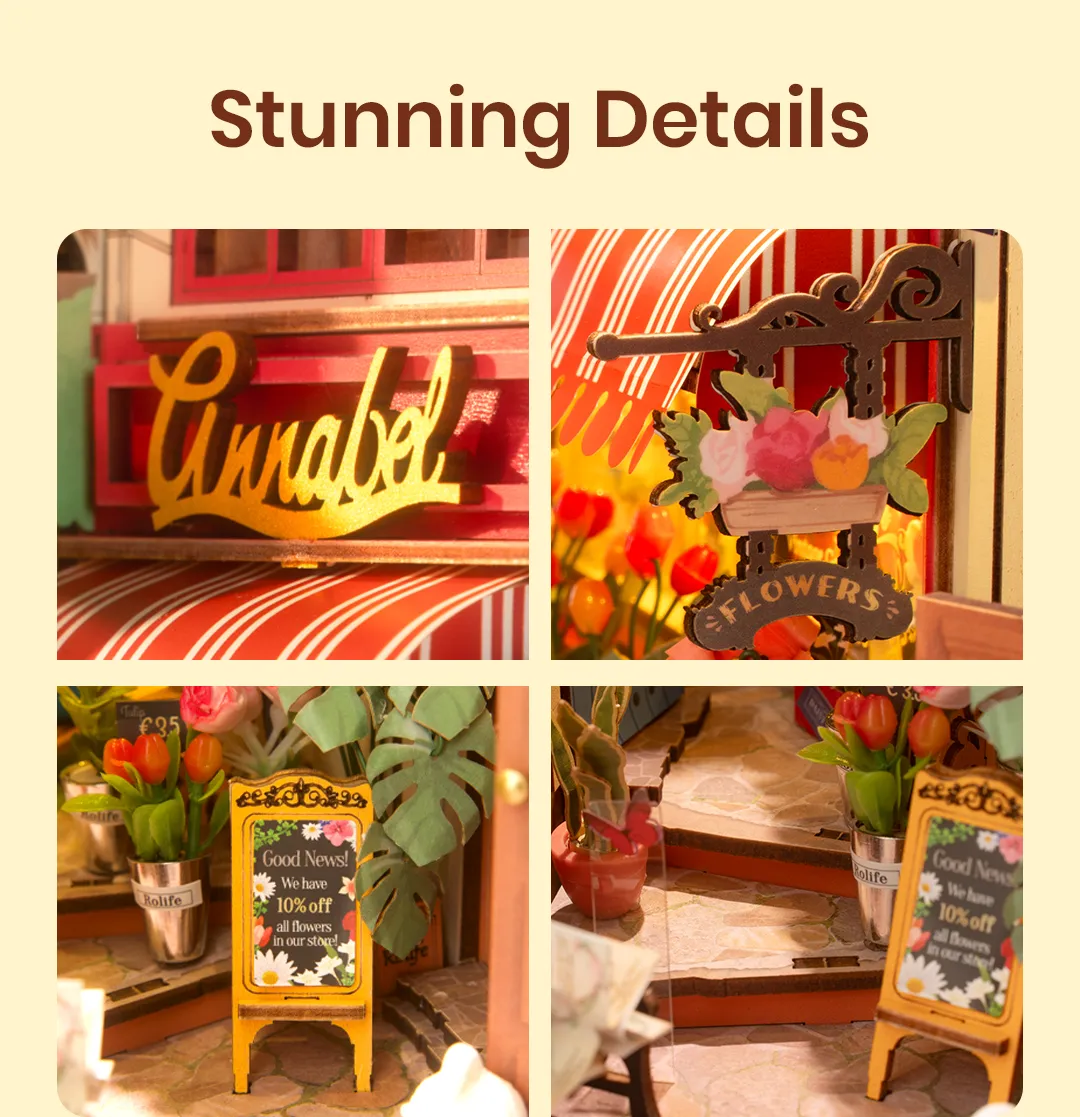 Rolife DIY Book Nook Kit - Floral Corner