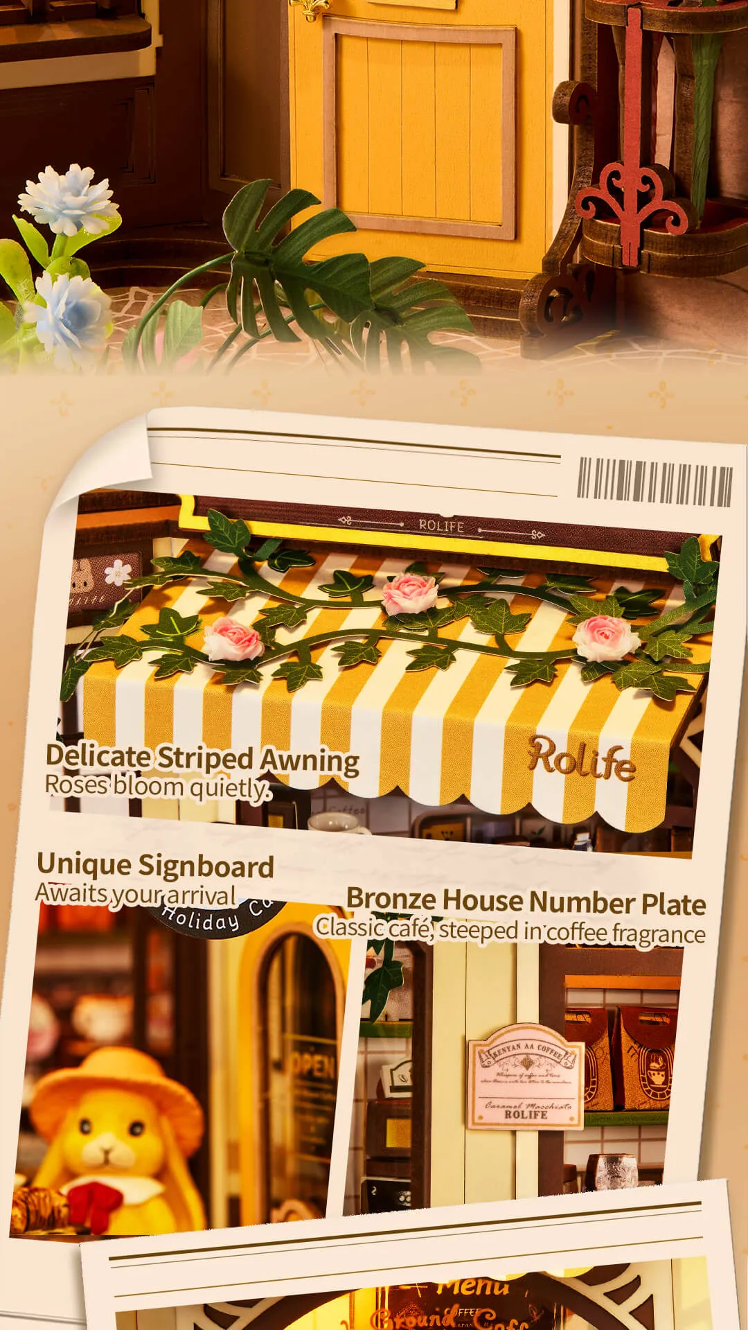 Rolife DIY Book Nook Kit - Holiday Cafe