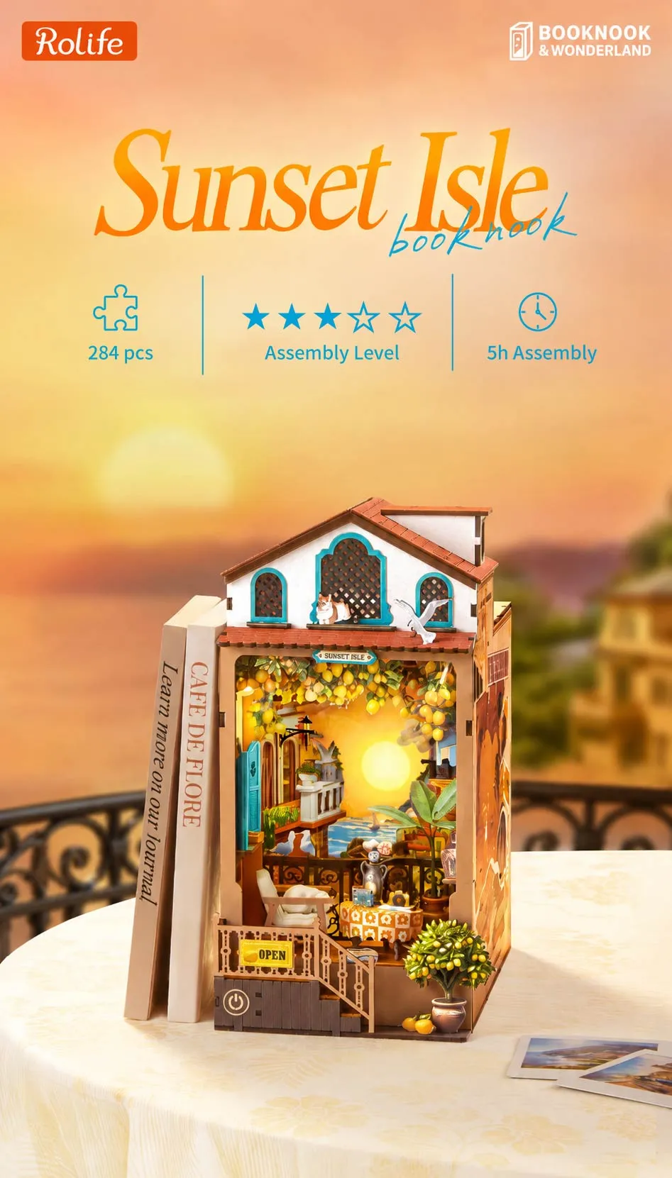 Rolife DIY Book Nook Kit - Sunset Isle