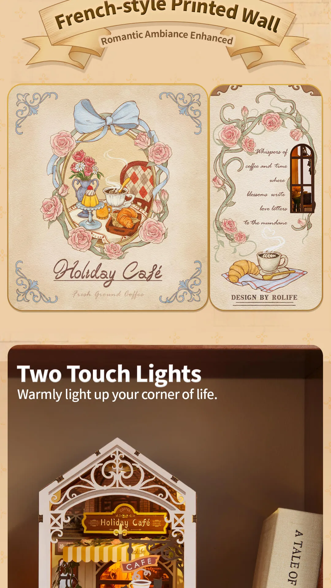 Rolife DIY Book Nook Kit - Holiday Cafe
