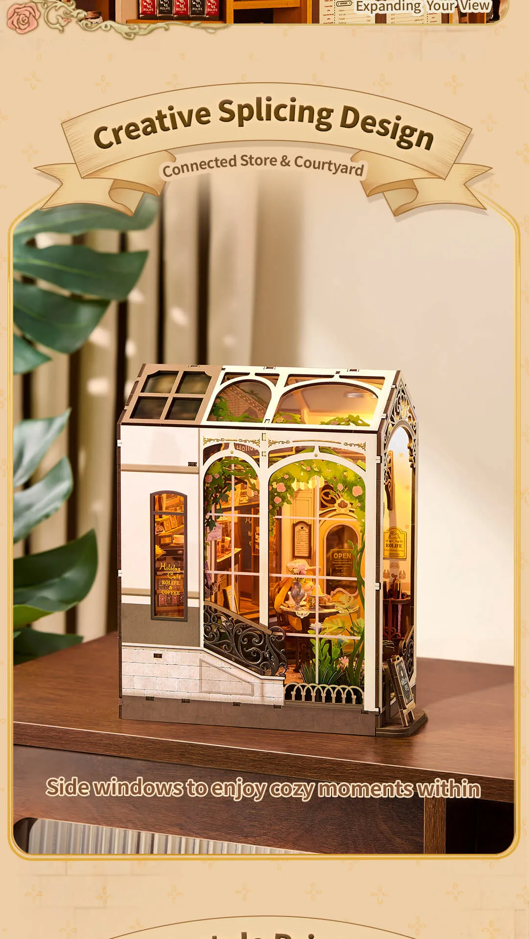 Rolife DIY Book Nook Kit - Holiday Cafe