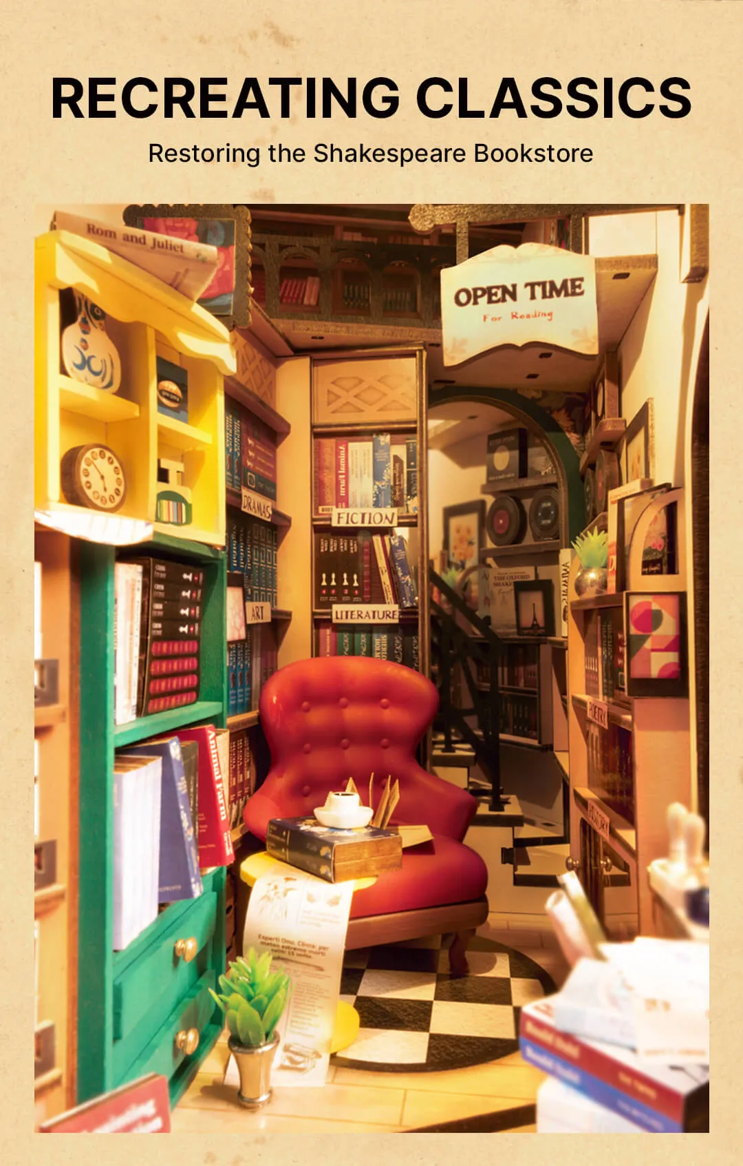 Rolife DIY Book Nook Kit - Bookstore