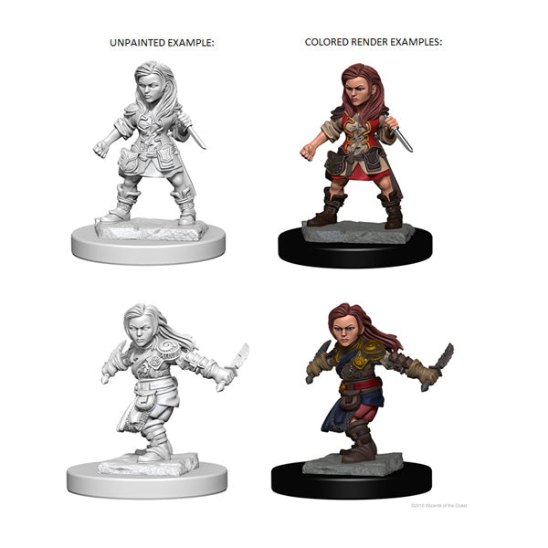 D&D Nolzur's Marvelous Miniatures: Unpainted Minis- Wave 1- Halfling Female Rogue