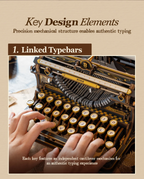 ROKR Mechanical Typewriter - 3D Wooden Model Kit (Classic Version)