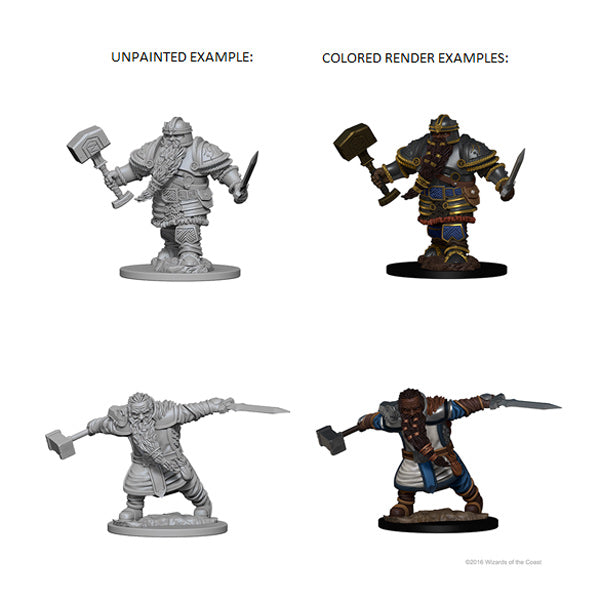 D&D Nolzur's Marvelous Miniatures: Unpainted Minis- Wave 1- Dwarf Male Fighter