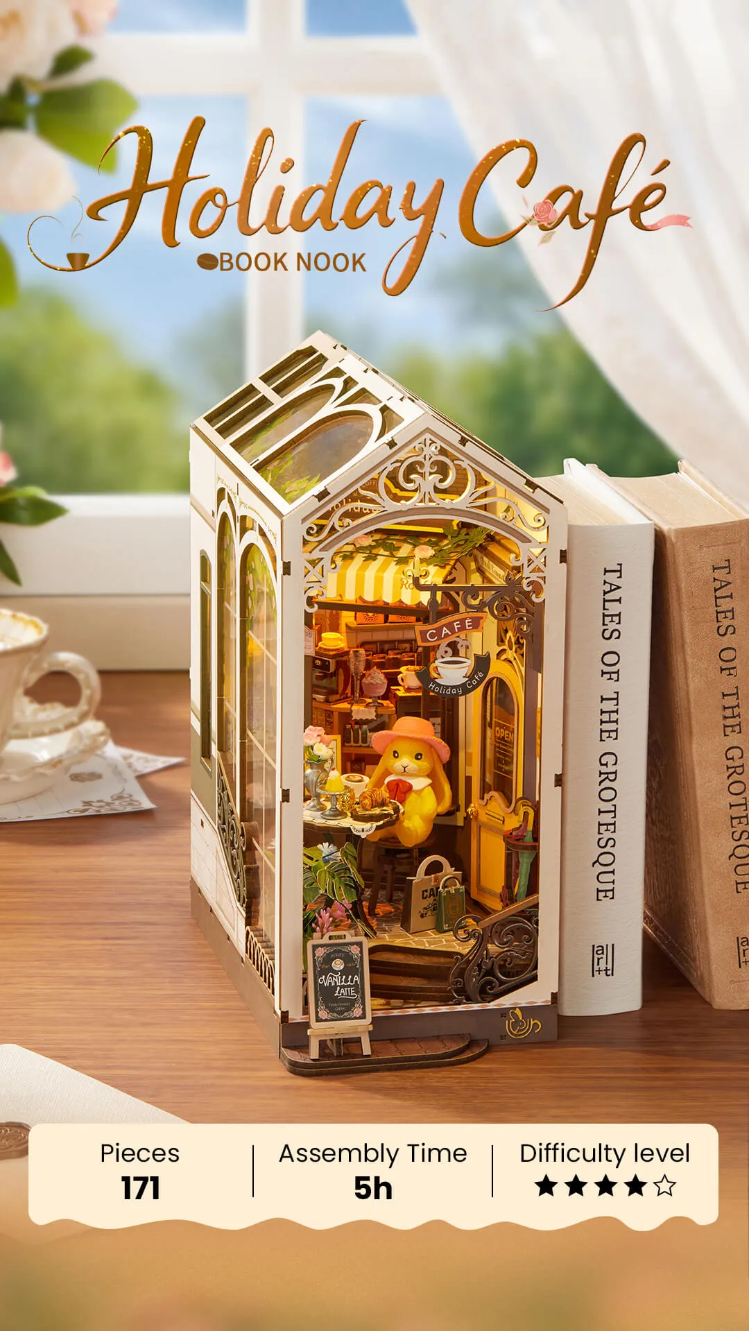 Rolife DIY Book Nook Kit - Holiday Cafe