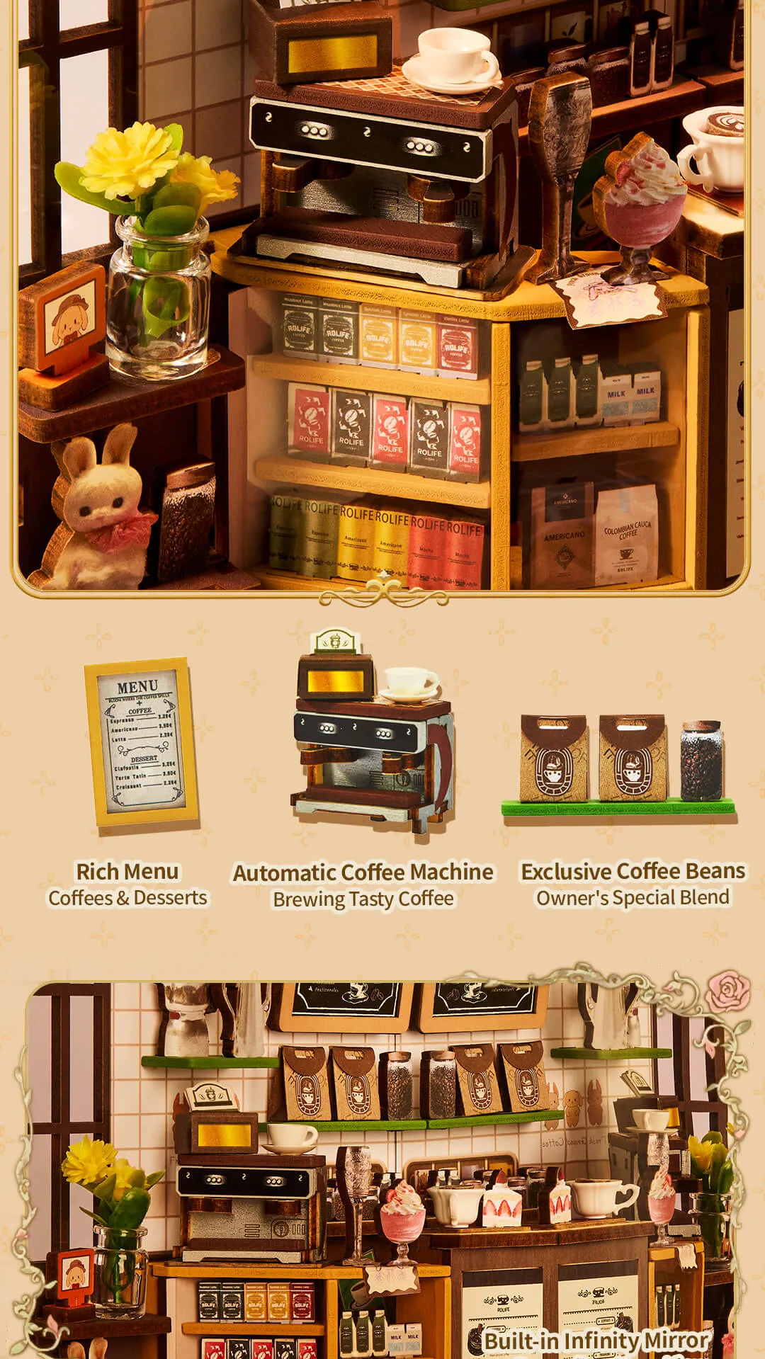 Rolife DIY Book Nook Kit - Holiday Cafe
