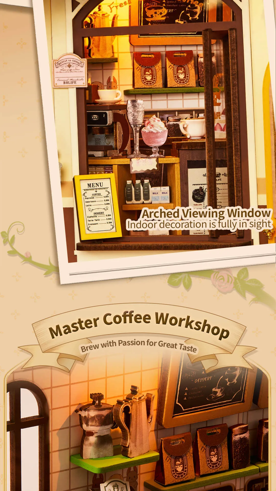 Rolife DIY Book Nook Kit - Holiday Cafe