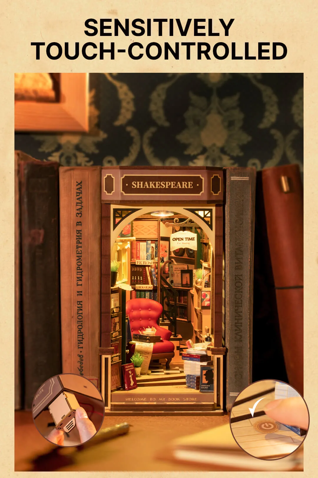 Rolife DIY Book Nook Kit - Bookstore