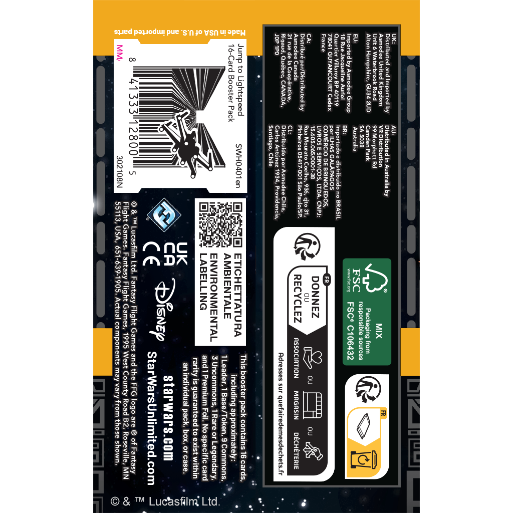 Star Wars Unlimited: Jump to Lightspeed Booster Pack